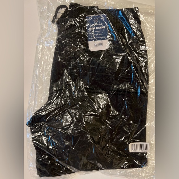 NWT - George Men's Black "Above The Knee" with Stretch Shorts-Sizes  M L  XL 2XL - Picture 3 of 6